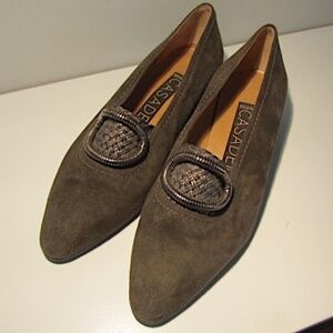CasaDei Vintage Embellished Loafers, Size 6